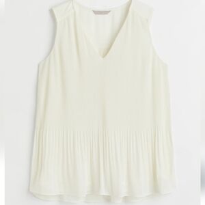 H&M Romantic Office Sleeveless Pleated A Line Chiffon Layered Blouse Large